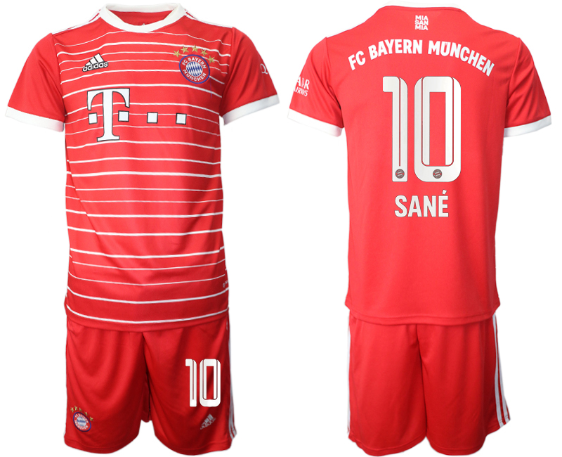 Men 2022-2023 Club Bayern Munich home Red #10 Adidas Soccer Jersey